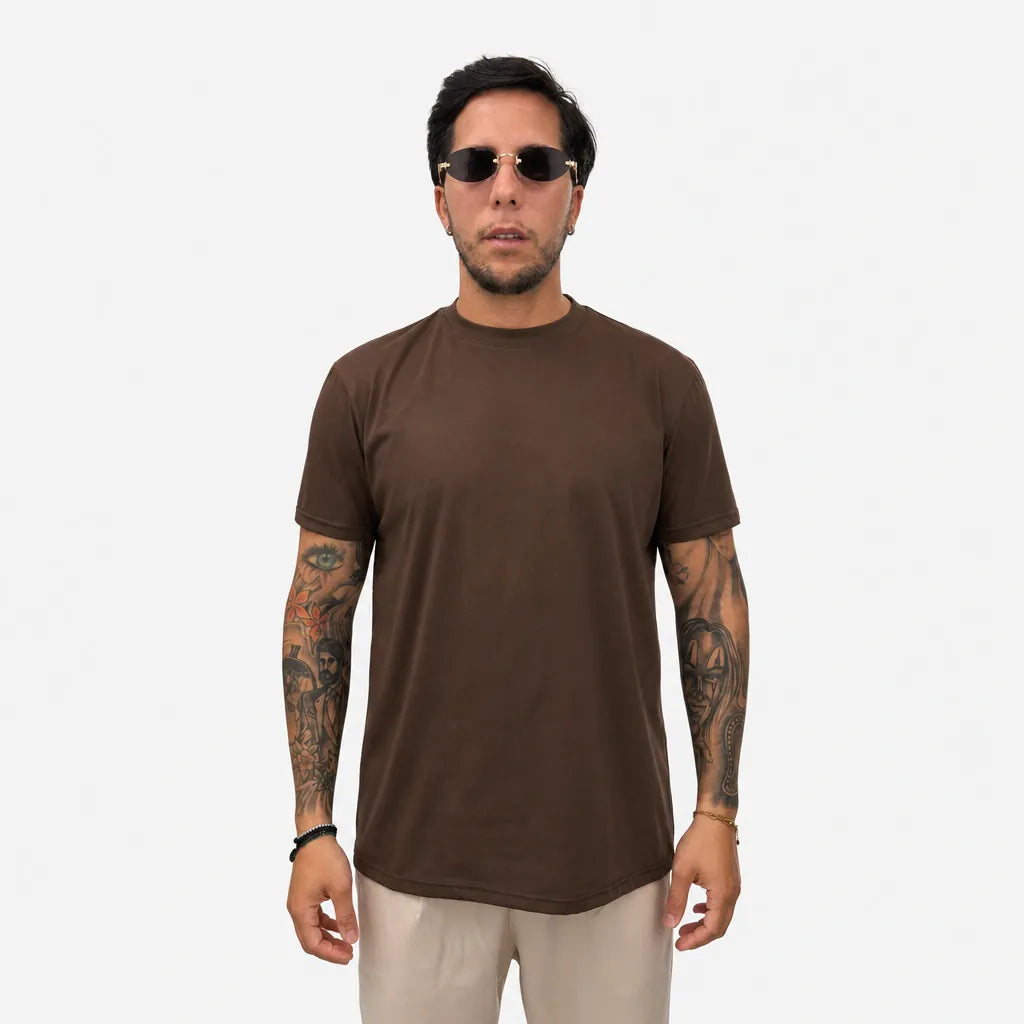T-shirt in Filo di Scozia - THS-Marrone - front