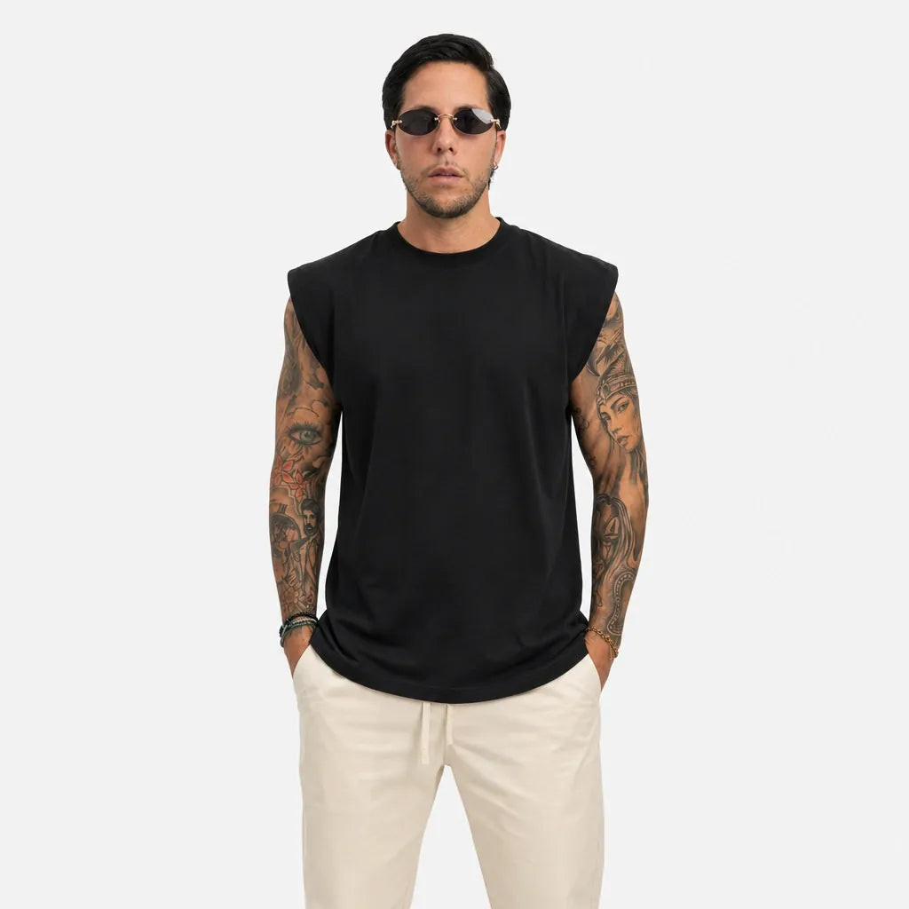 T-Shirt Smanicato - TS200-Nero - front
