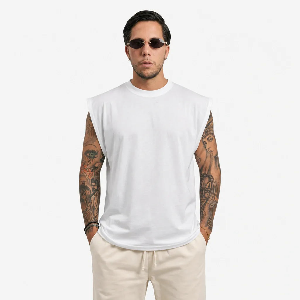 T-Shirt Smanicato - TS200-Bianco - front