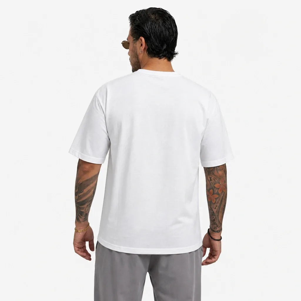 T-Shirt Foulard Over - TFO120-Bianco - retro