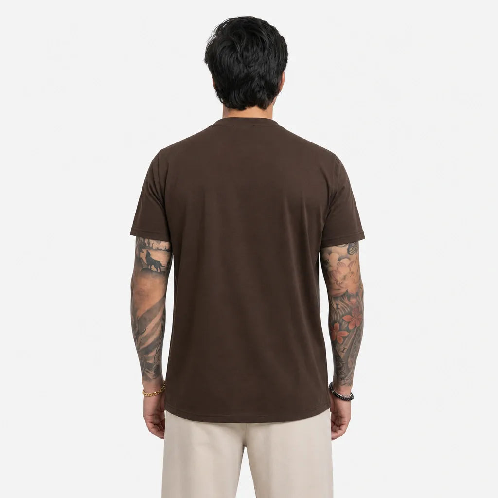 T-shirt in Filo di Scozia - THS-Marrone - retro
