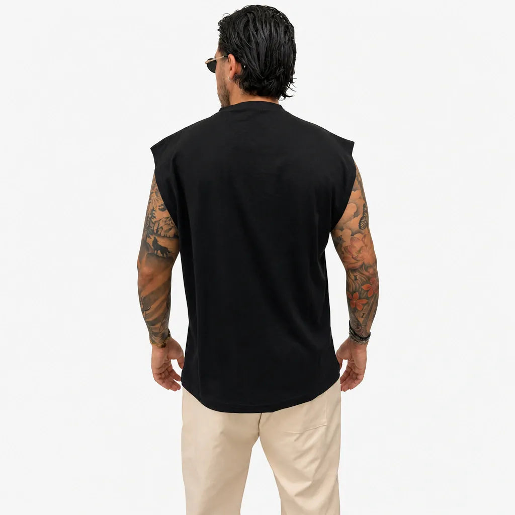 T-Shirt Smanicato - TS200-Nero - retro