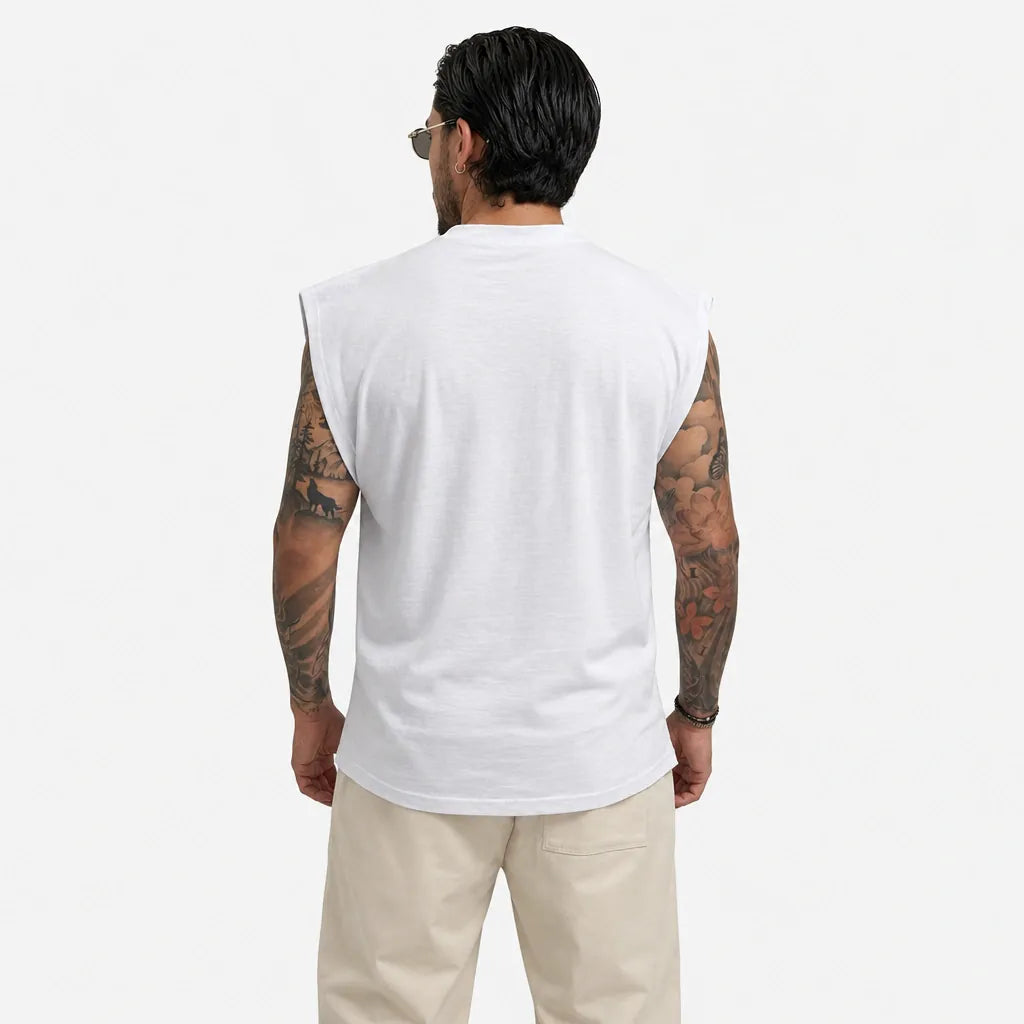 T-Shirt Smanicato - TS200-Bianco - retro